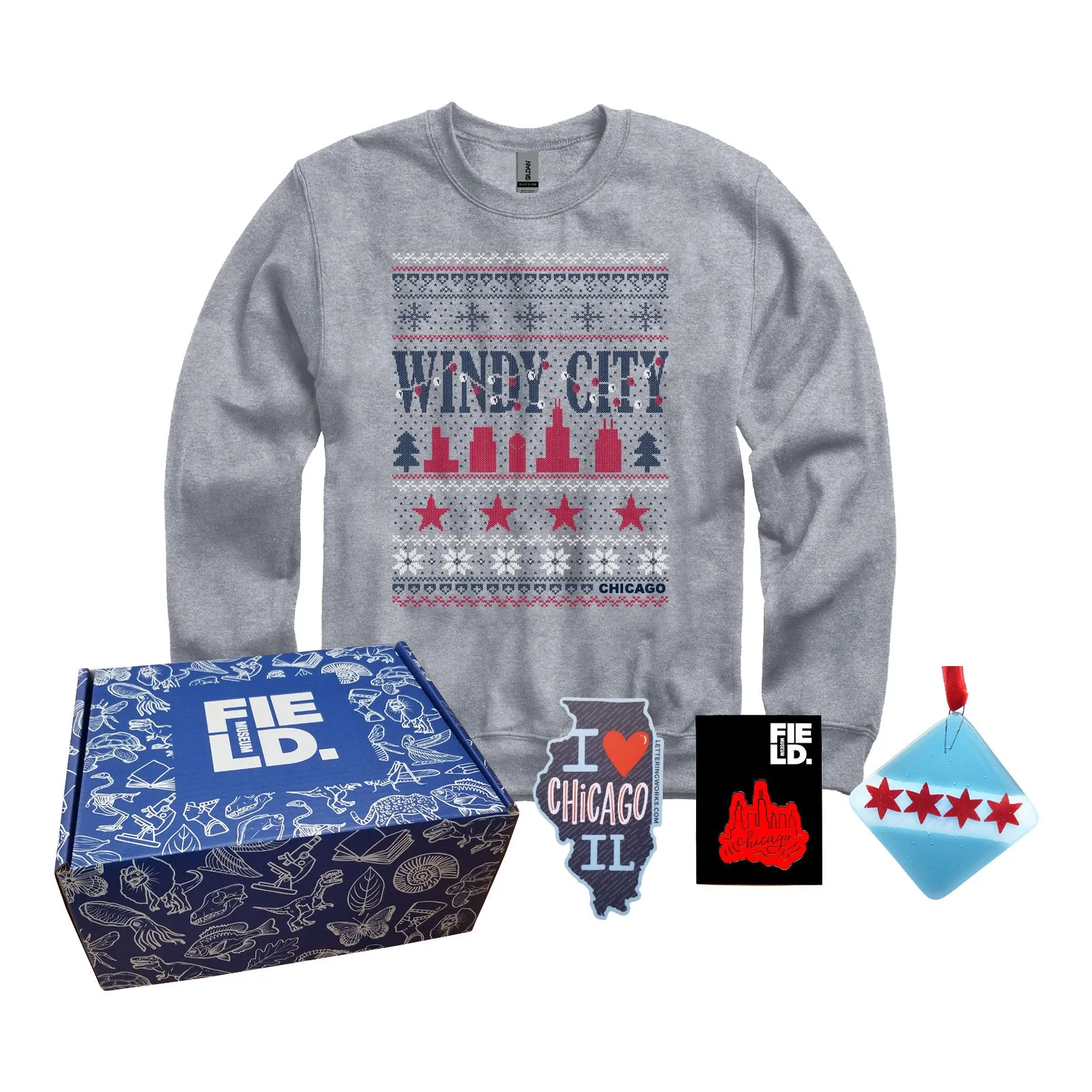 Chicago Christmas Sweater Gift Set