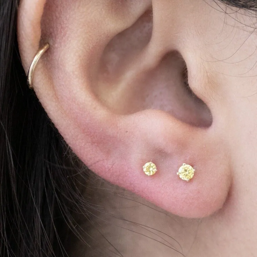 Citrine Flat Back Cartilage Earring