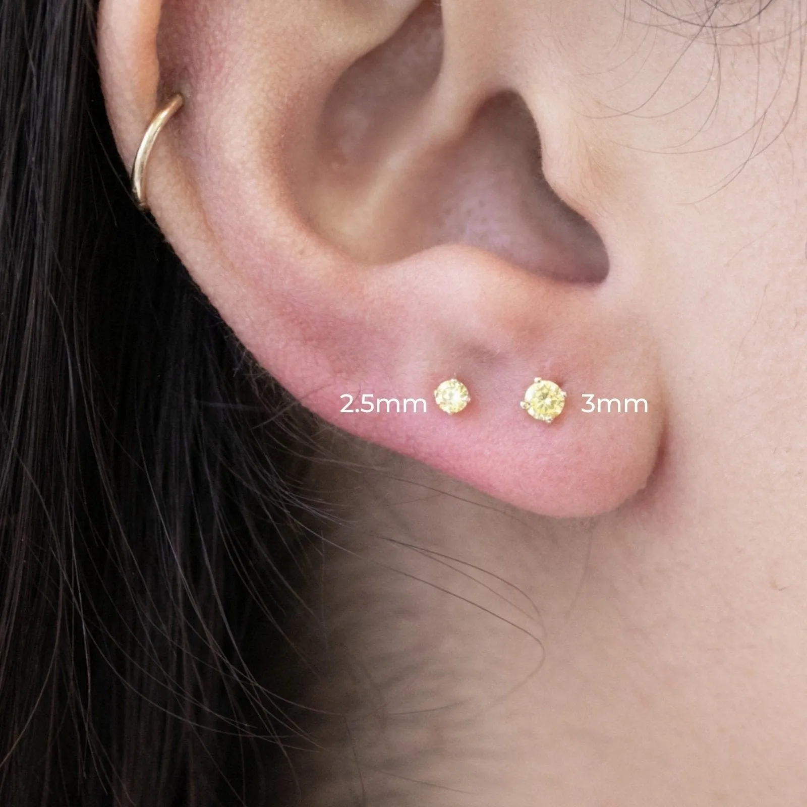 Citrine Flat Back Cartilage Earring