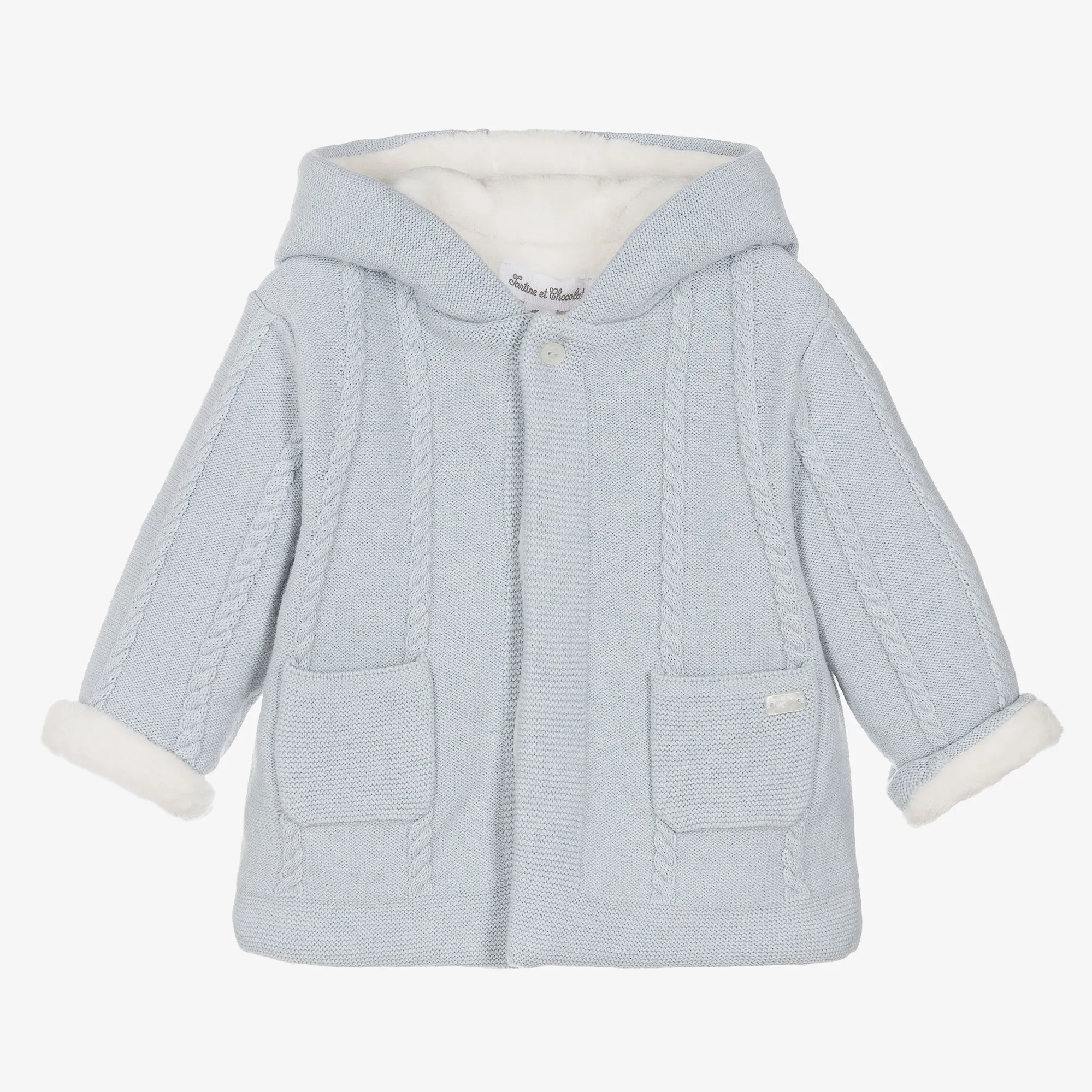 Classic Blue Wool Cashmere Baby Pram Coat