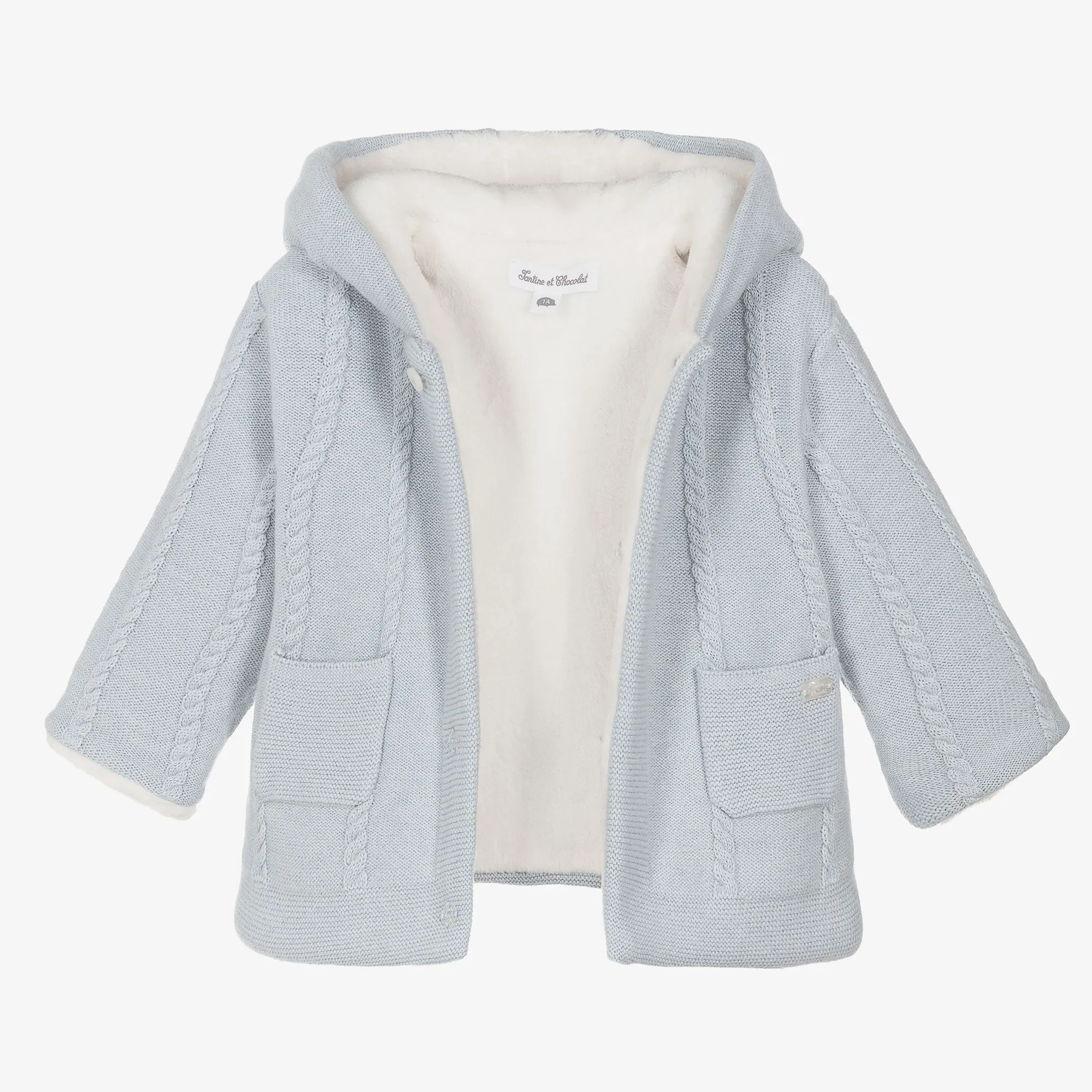 Classic Blue Wool Cashmere Baby Pram Coat