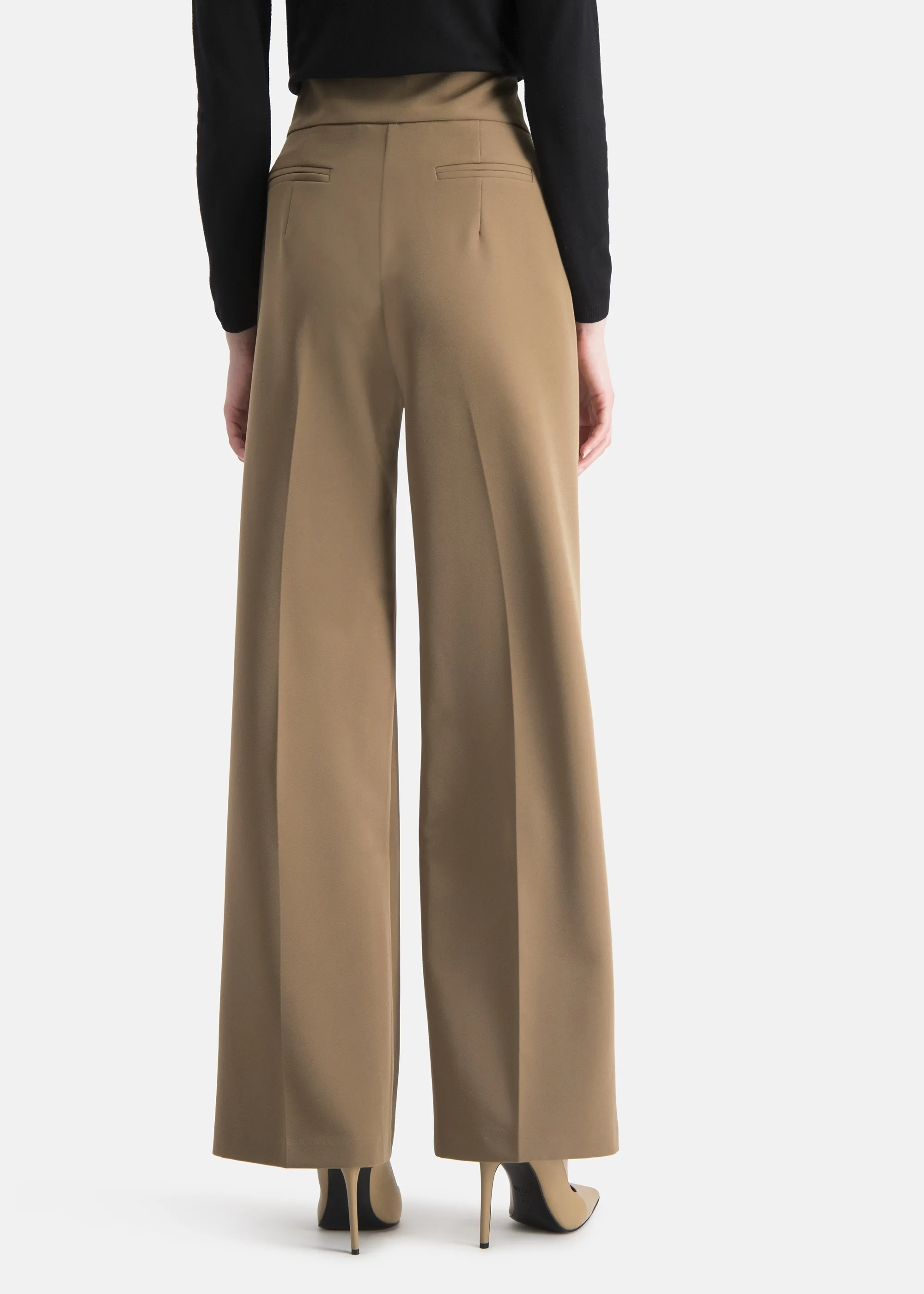 Classic wide-leg trousers CORINO in BEIGE