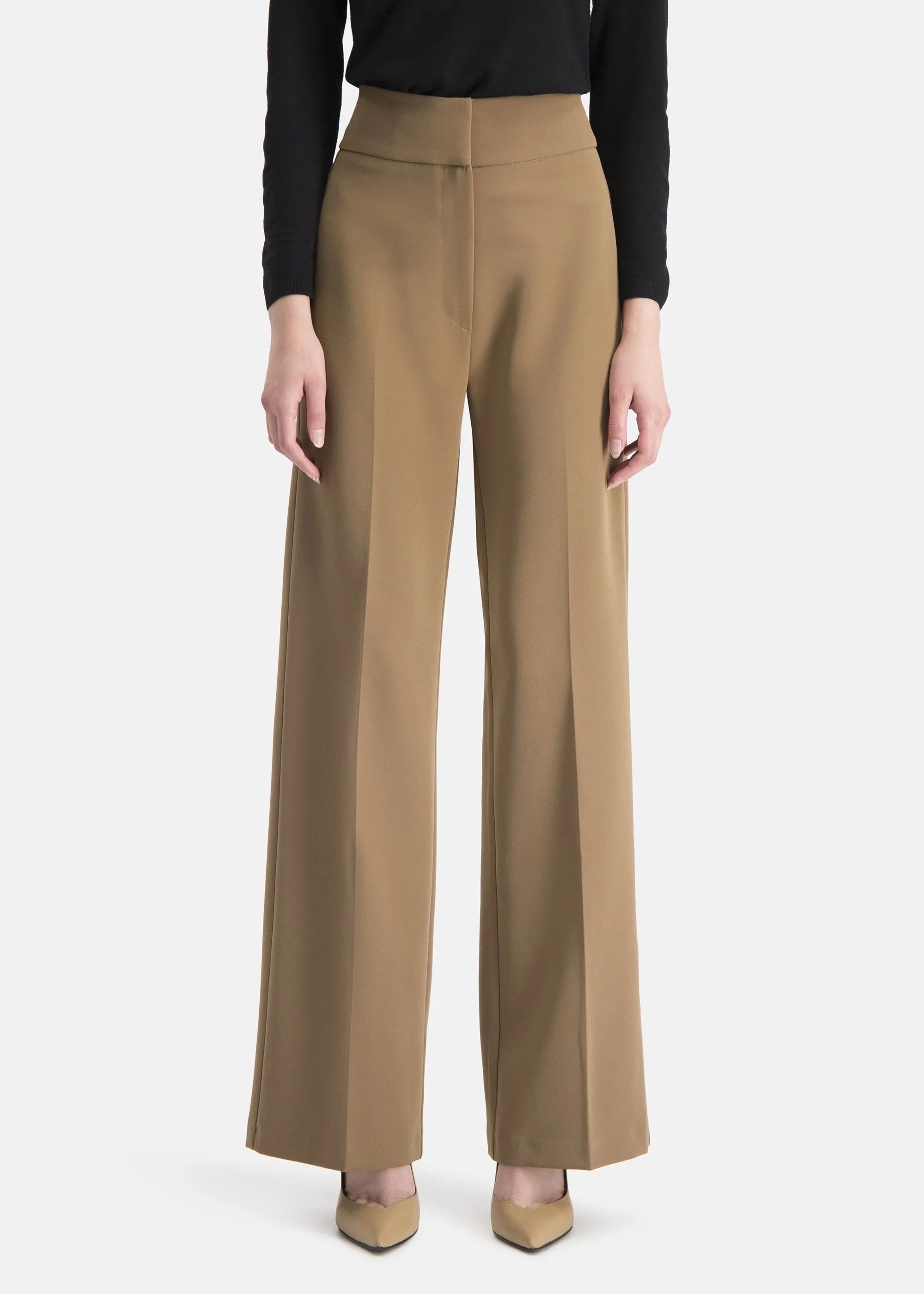 Classic wide-leg trousers CORINO in BEIGE