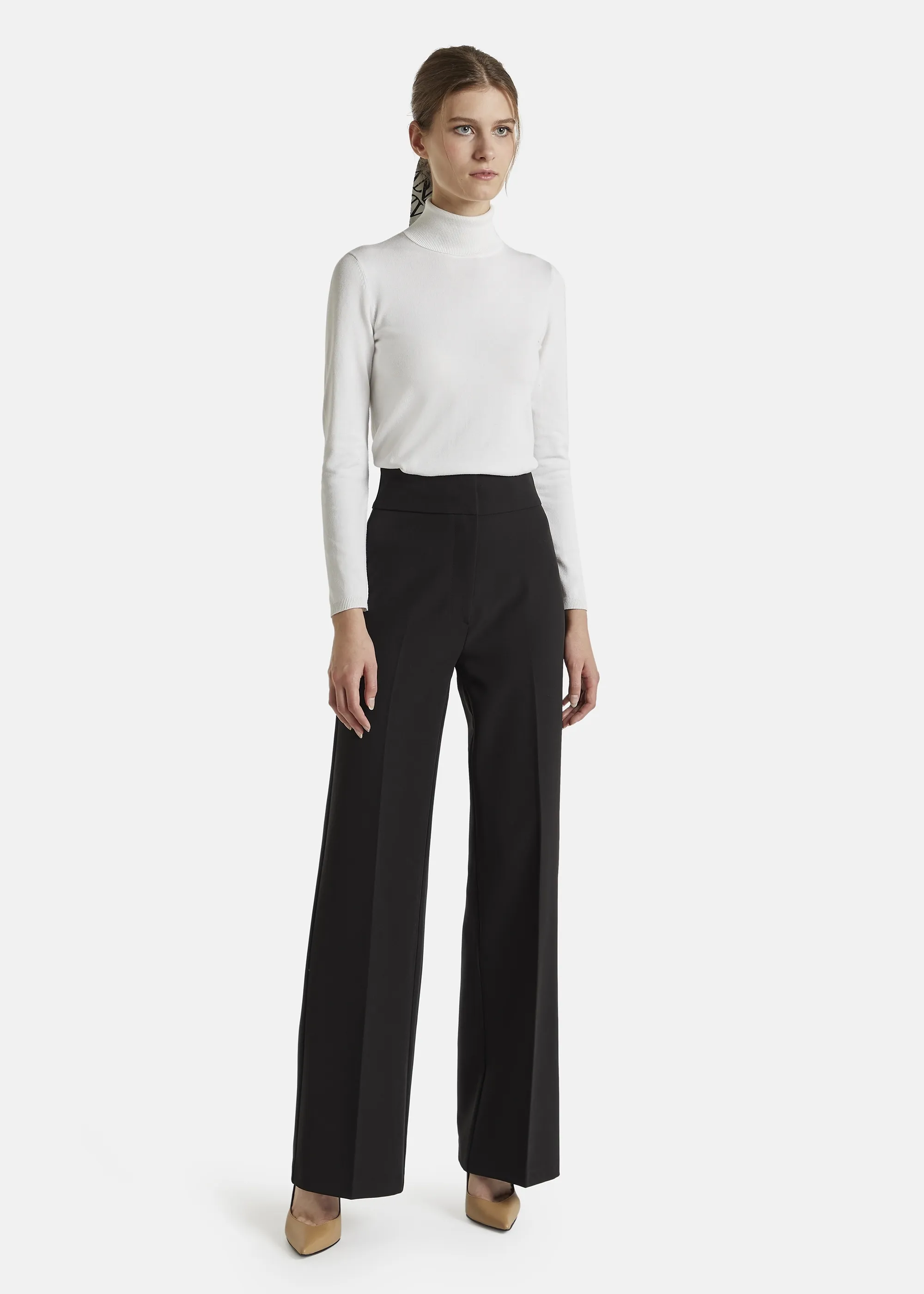 Classic wide-leg trousers CORINO in BLACK