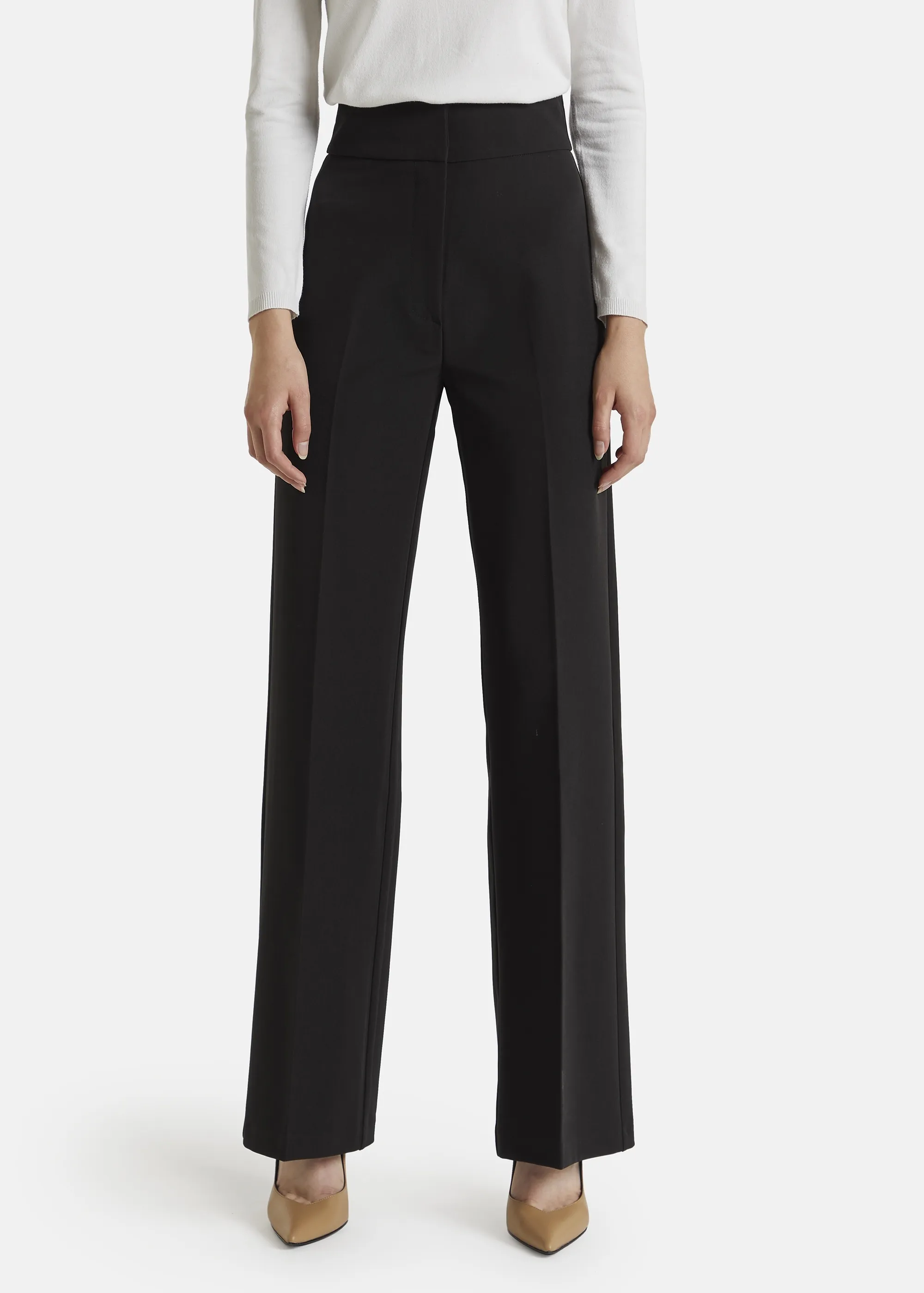 Classic wide-leg trousers CORINO in BLACK