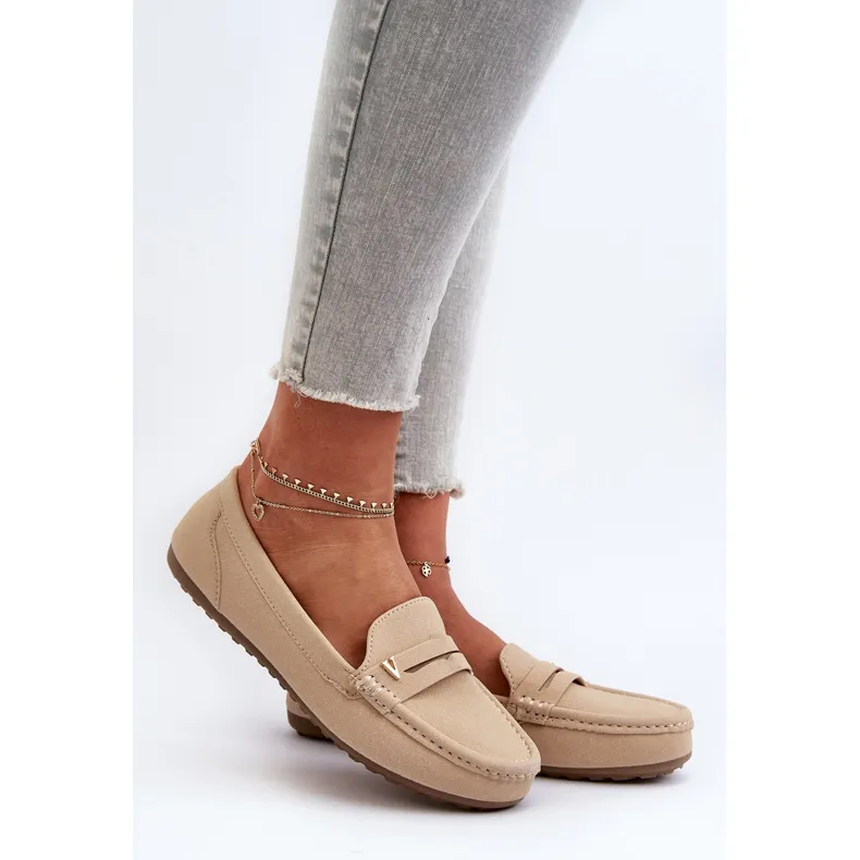 Classic Beige Moccasins Iramarie