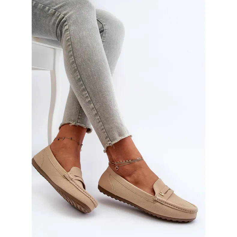 Classic Beige Moccasins Iramarie