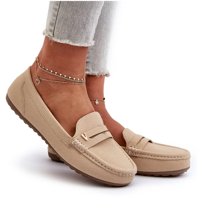 Classic Beige Moccasins Iramarie