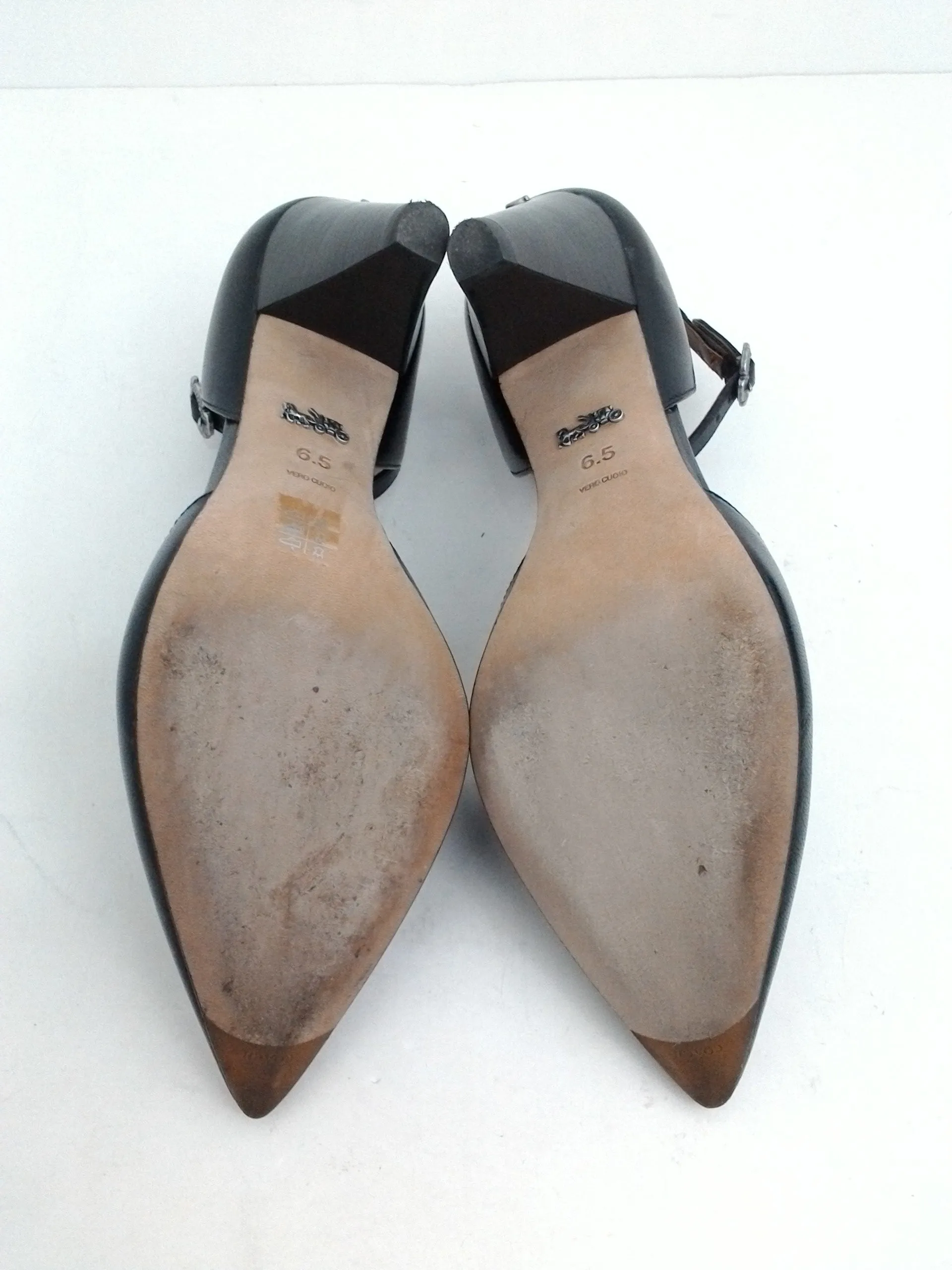 Coach Women's Black Leather Heels Size 6.5 B