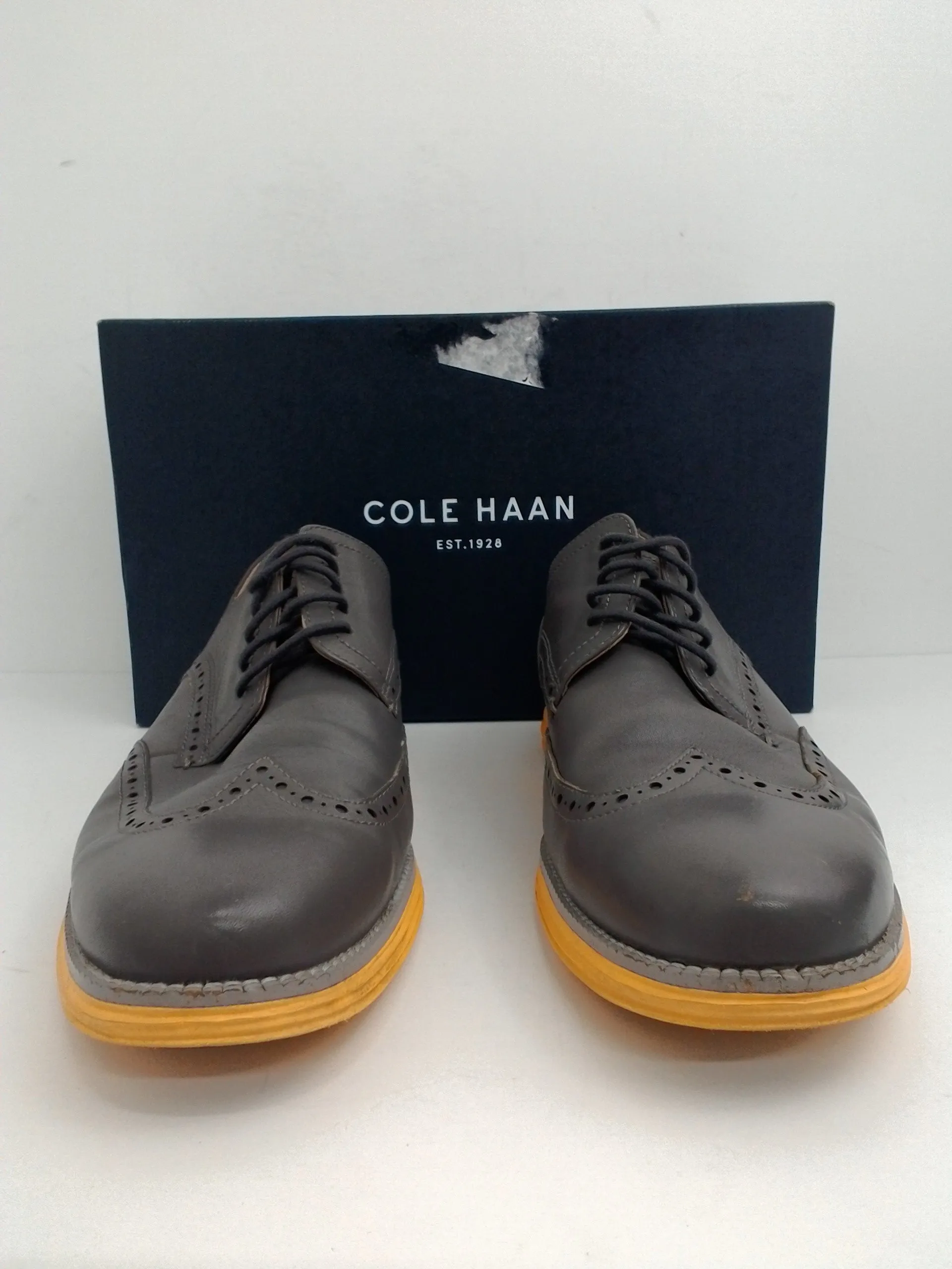 Cole Haan Men's Original Grand Wingtip Oxfords Gray Size 11 Medium.