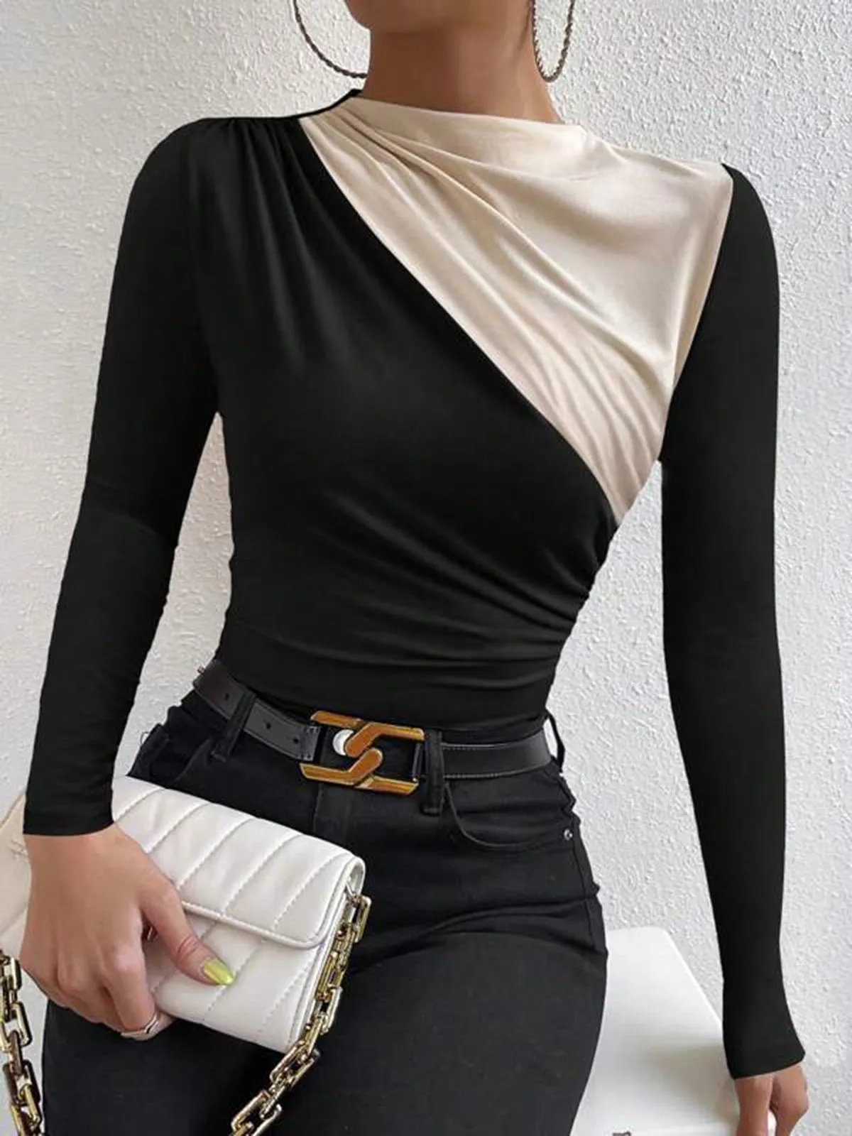 Color Block Long Sleeve T-Shirt