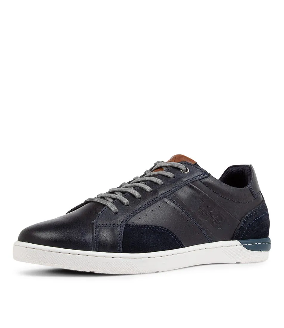 COLORADO Summer Navy Leather Sneakers