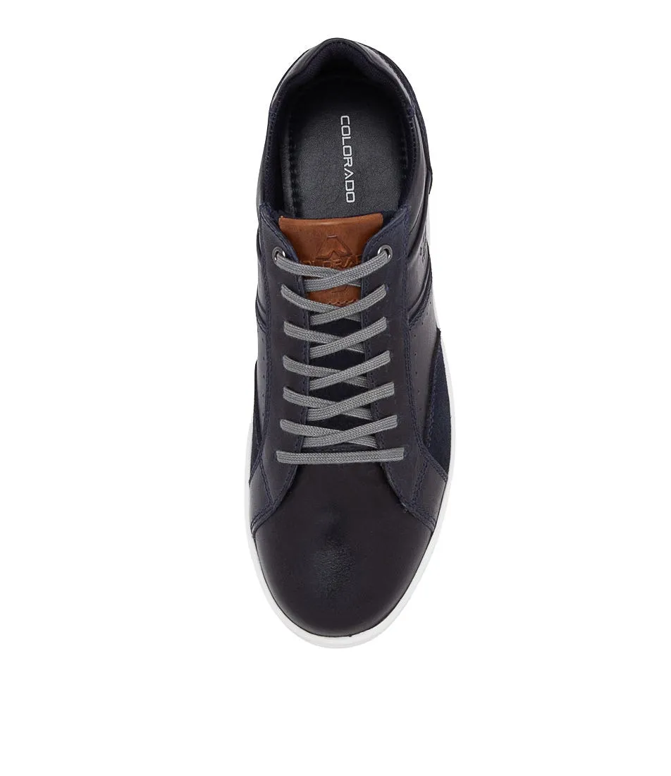 COLORADO Summer Navy Leather Sneakers