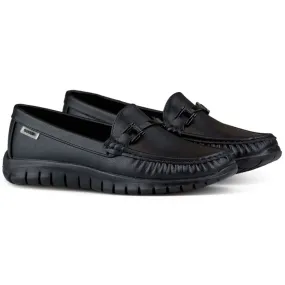 Comfortable soft black women's moccasins