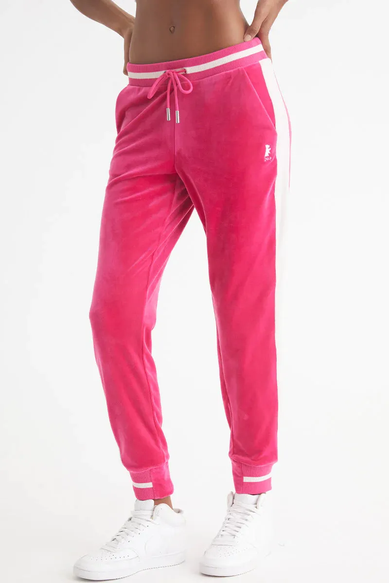 Contrast Rib Velour Joggers - Free Love