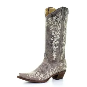 Corral Brown Bone Embroidery Western Boot Collection.