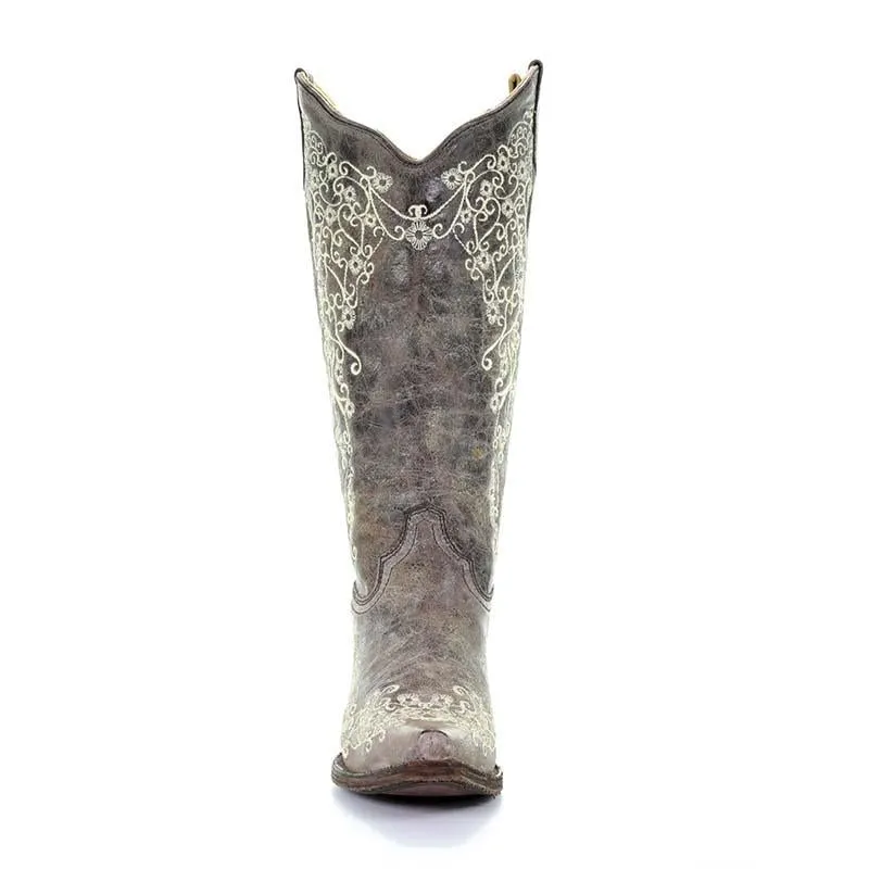 Corral Brown Bone Embroidery Western Boot Collection.