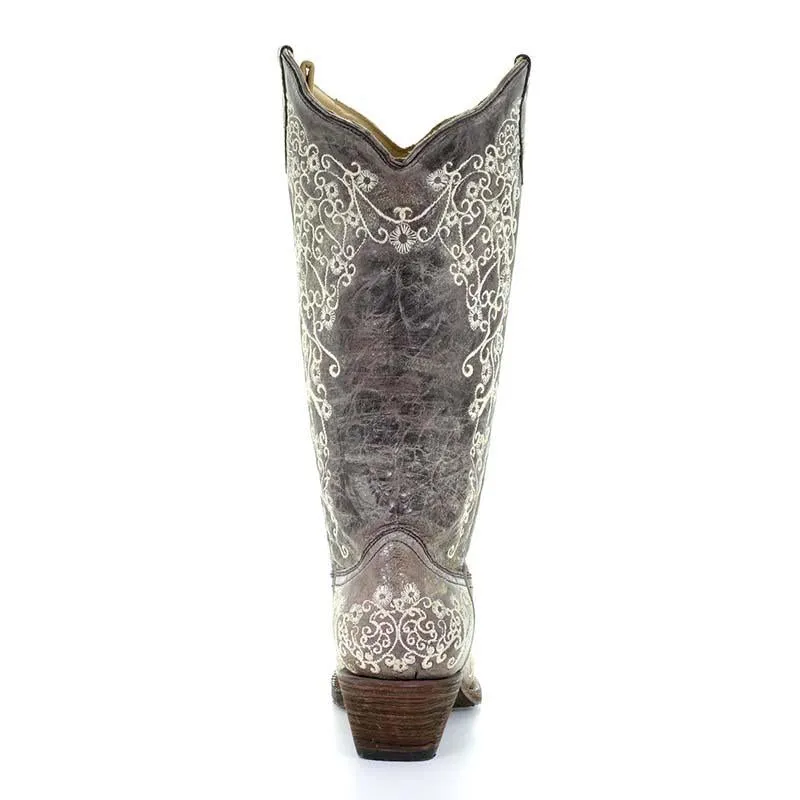 Corral Brown Bone Embroidery Western Boot Collection.