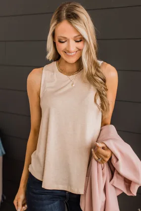 Cozy Oatmeal Knit Tank Top