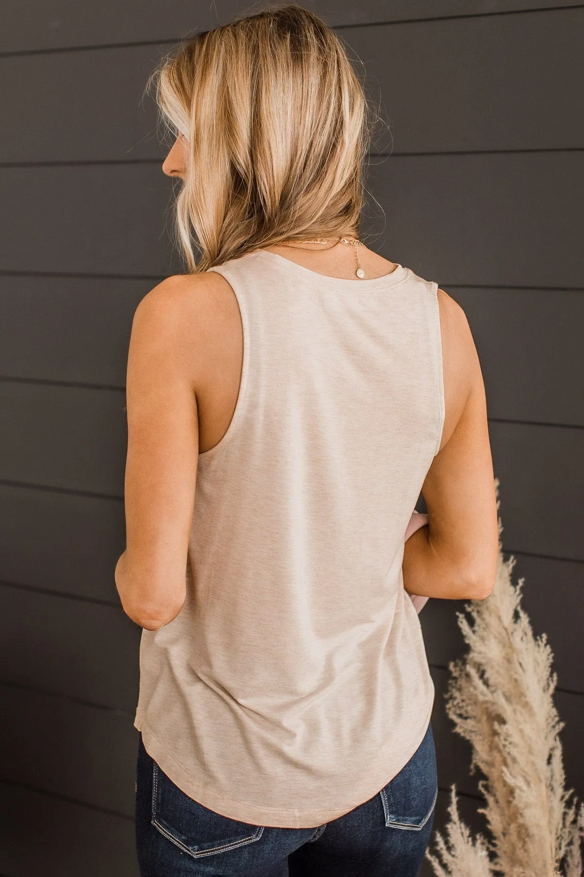 Cozy Oatmeal Knit Tank Top