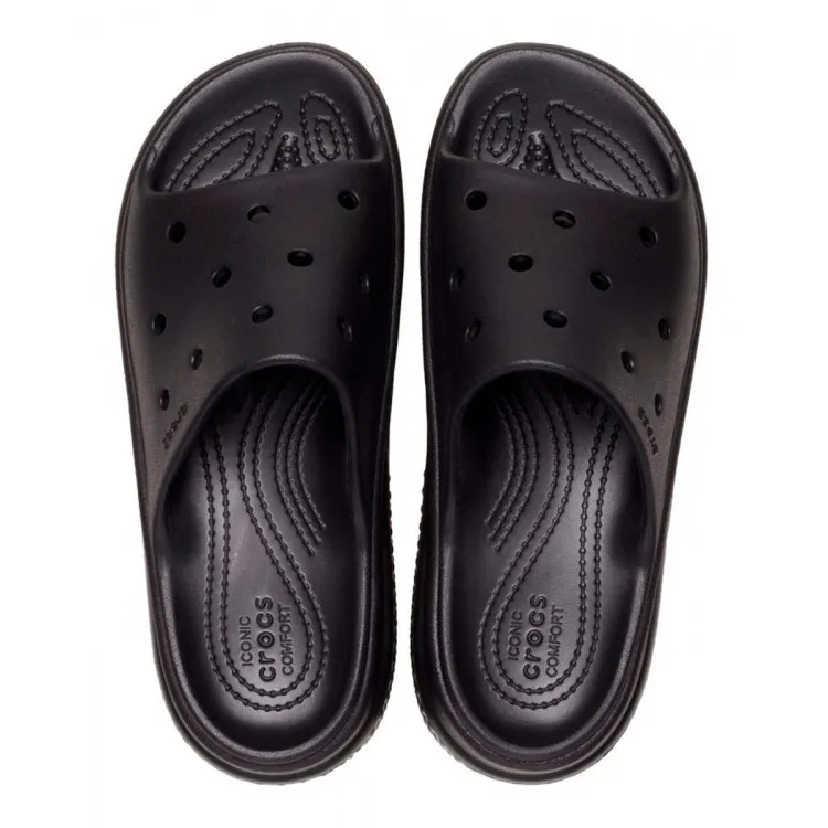 Crocs Classic Platform Stomp Slide in Black