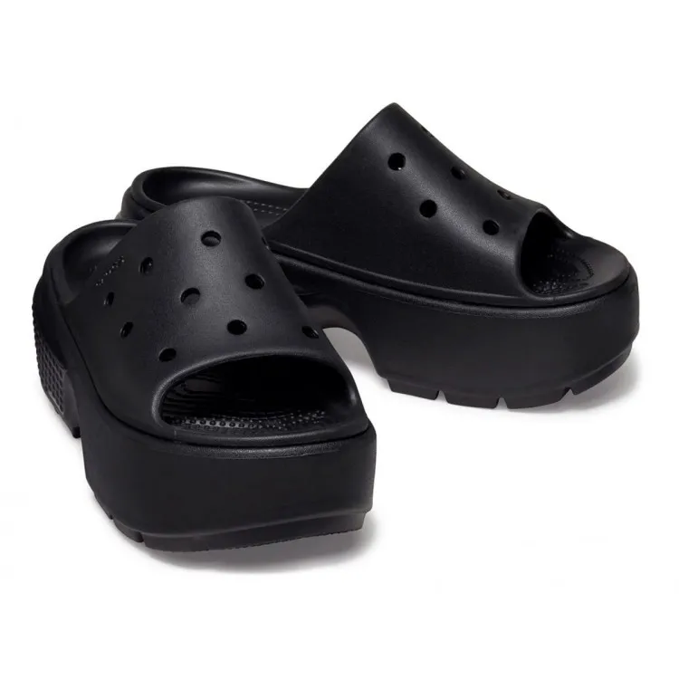 Crocs Classic Platform Stomp Slide in Black