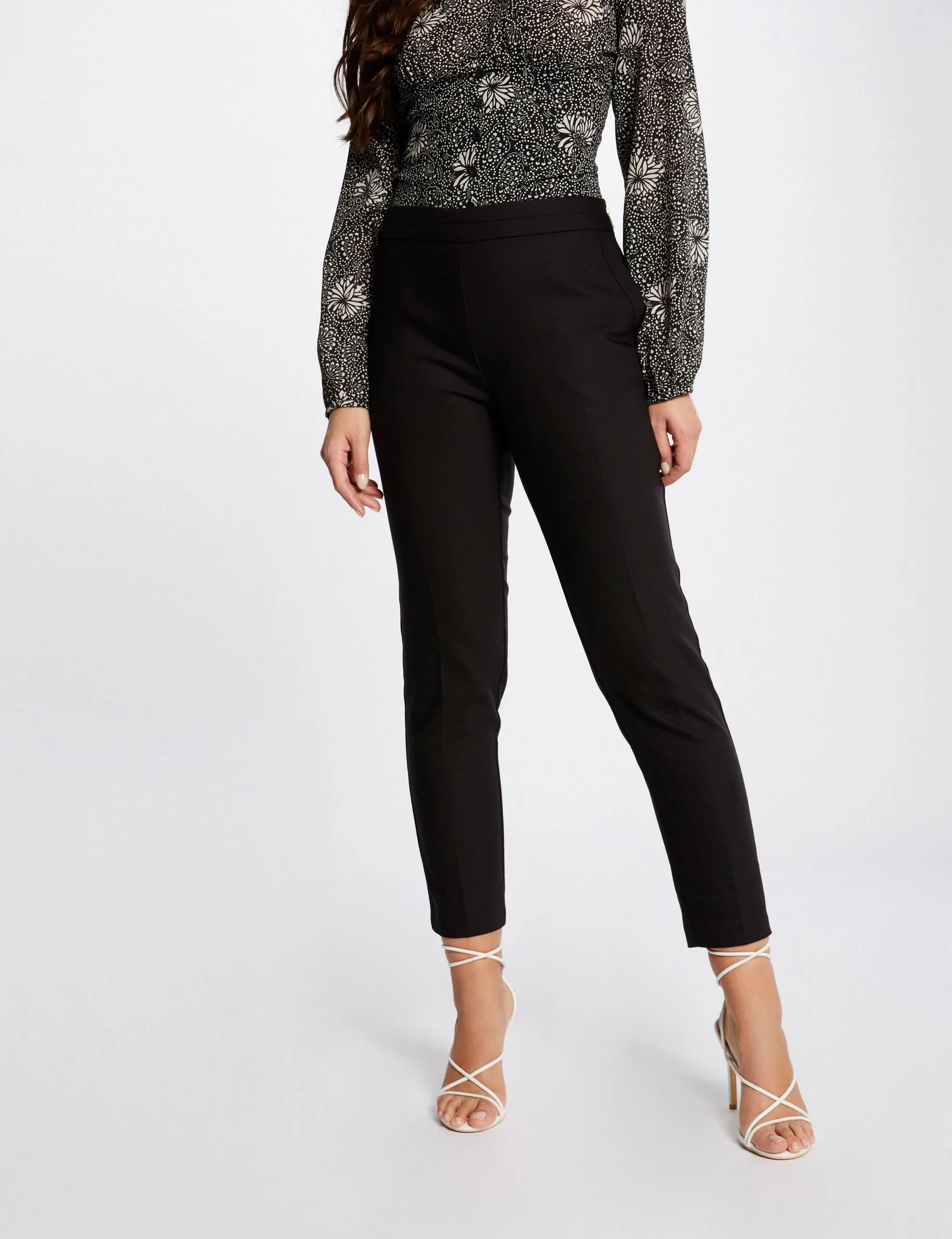 Cropped cigarette trousers black women