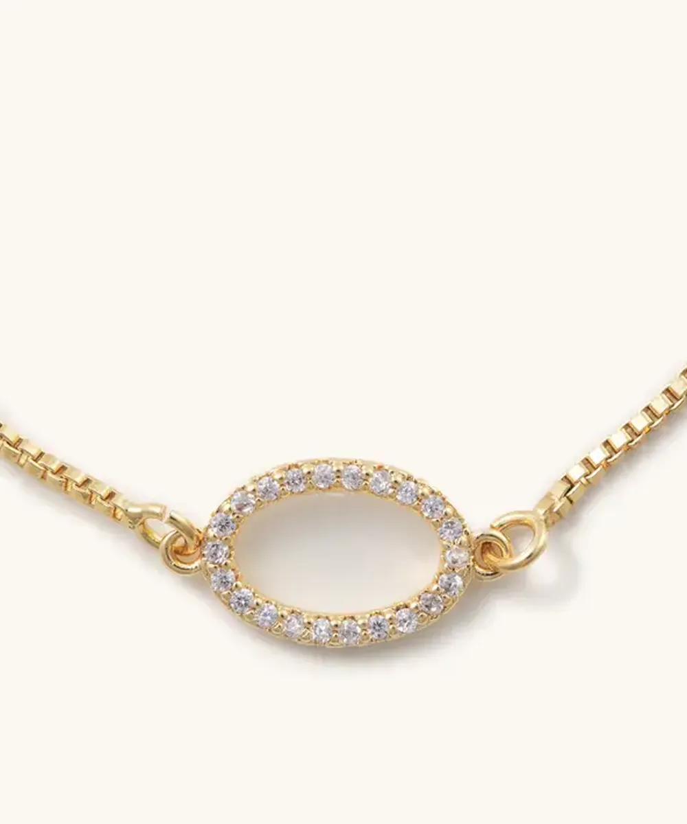 Crystal Oval Mia Golden Slider Bracelet