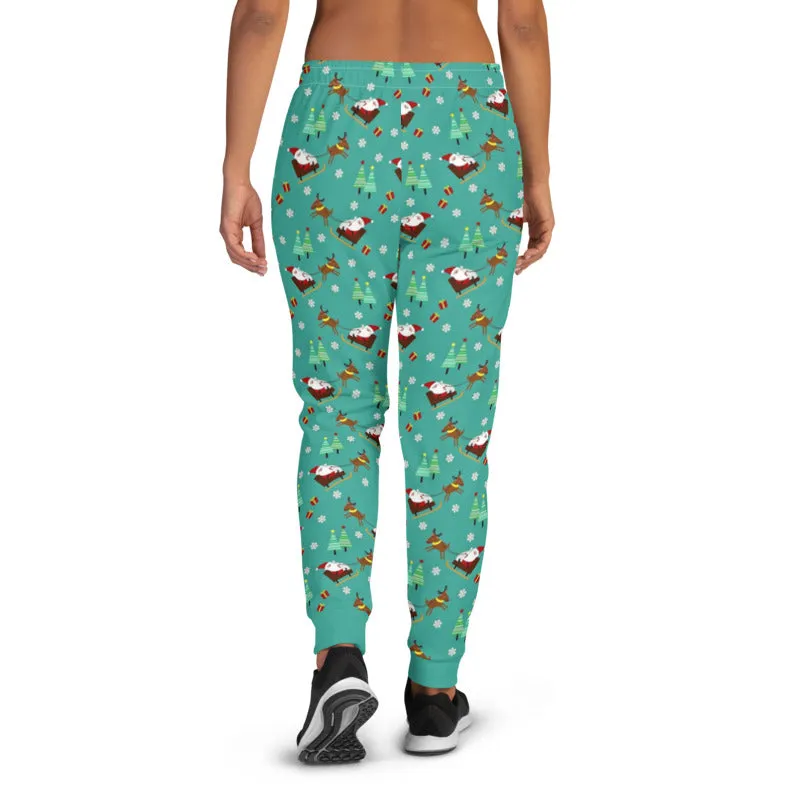 Cute Santa Claus Women's Slim Fit Joggers