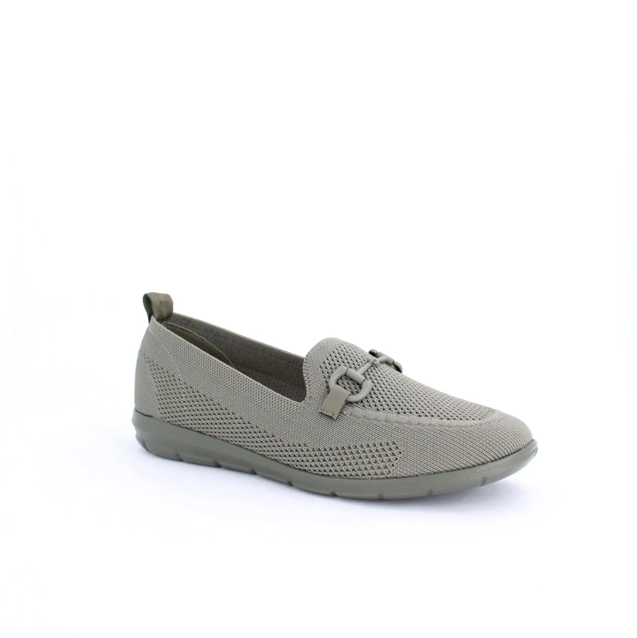 DANIA KNIT MOCCASINS - KHAKI