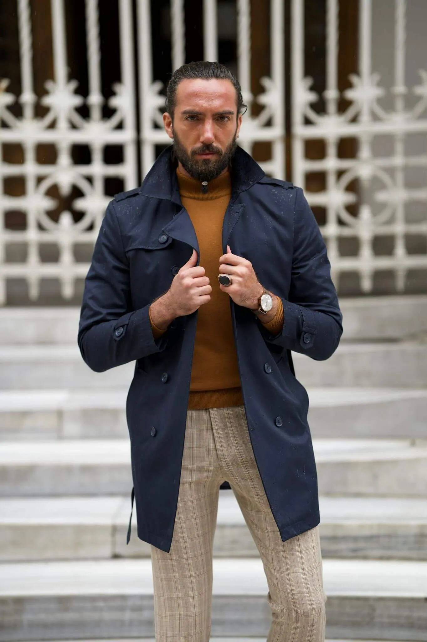 Dark Blue Trench Coat