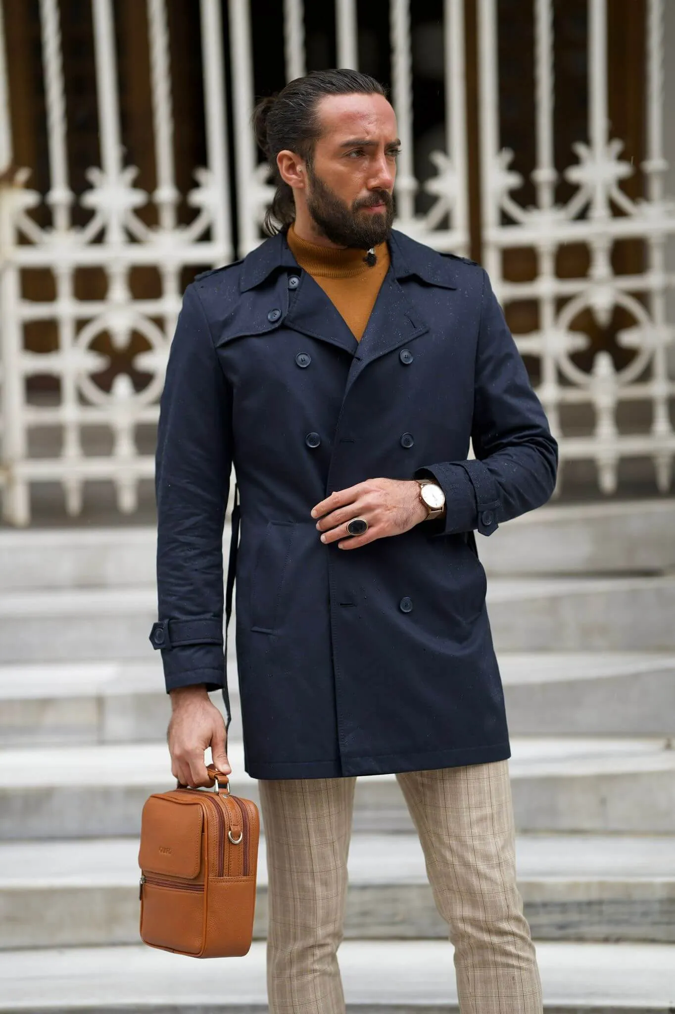 Dark Blue Trench Coat