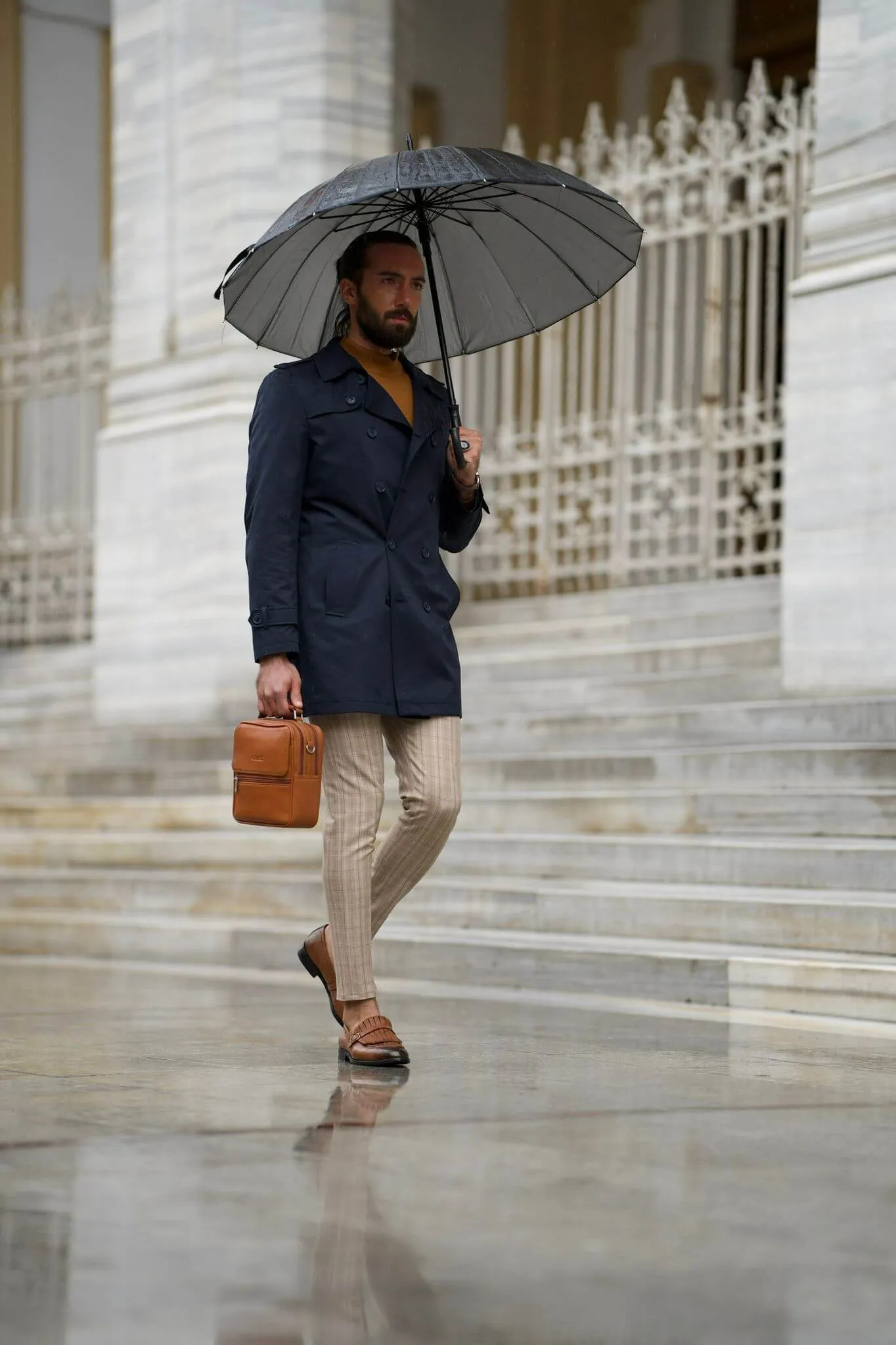 Dark Blue Trench Coat