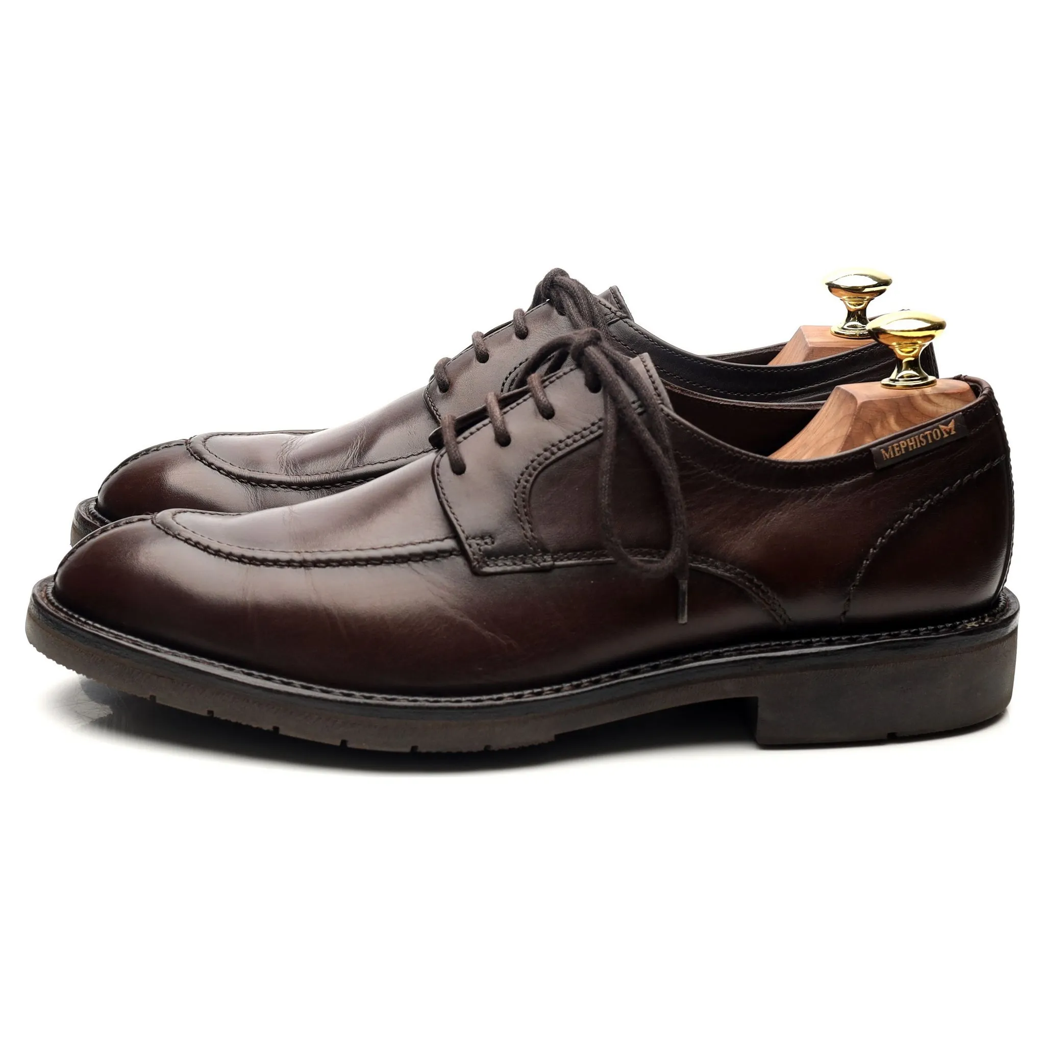 Dark Brown Leather Split Toe Derby UK 7.5