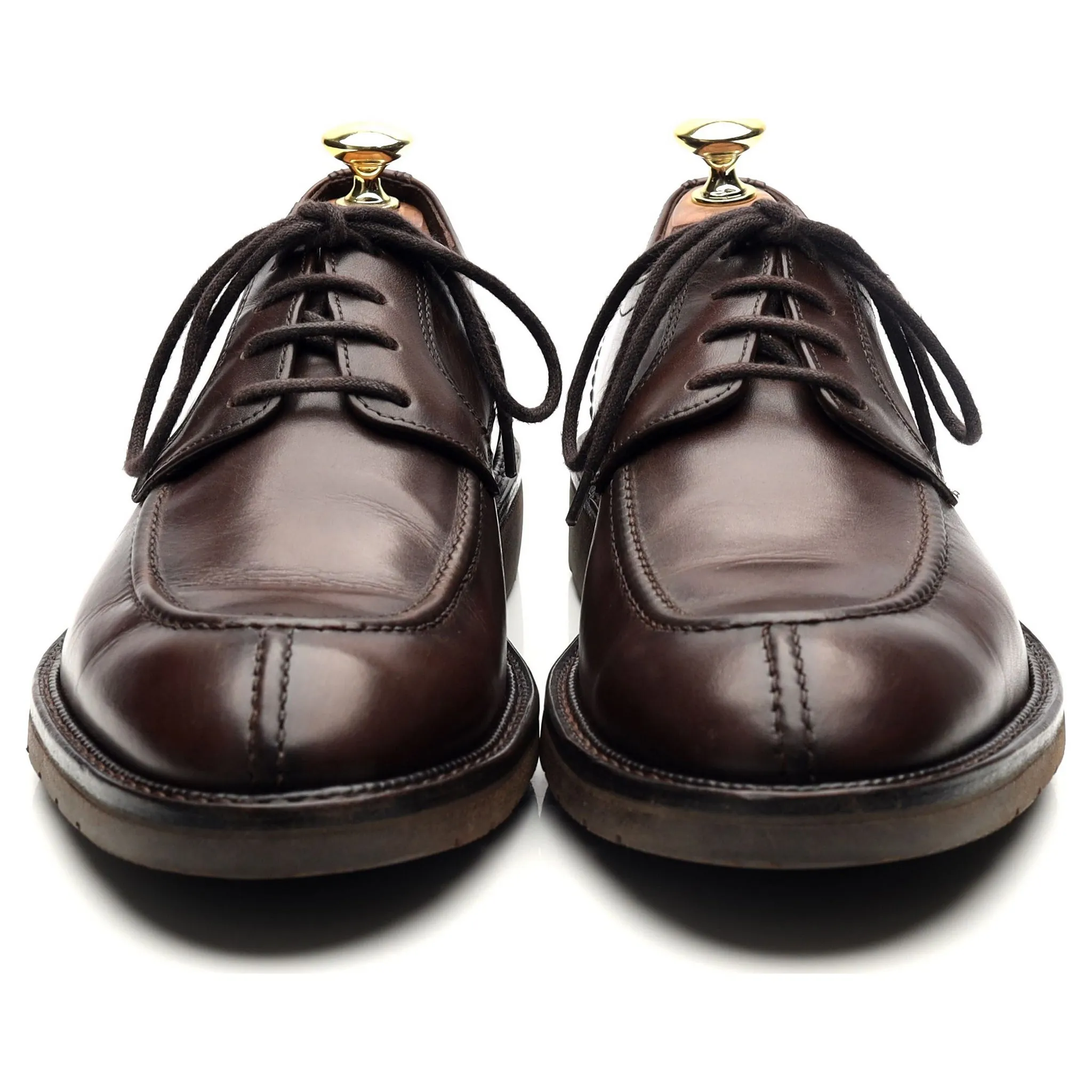 Dark Brown Leather Split Toe Derby UK 7.5