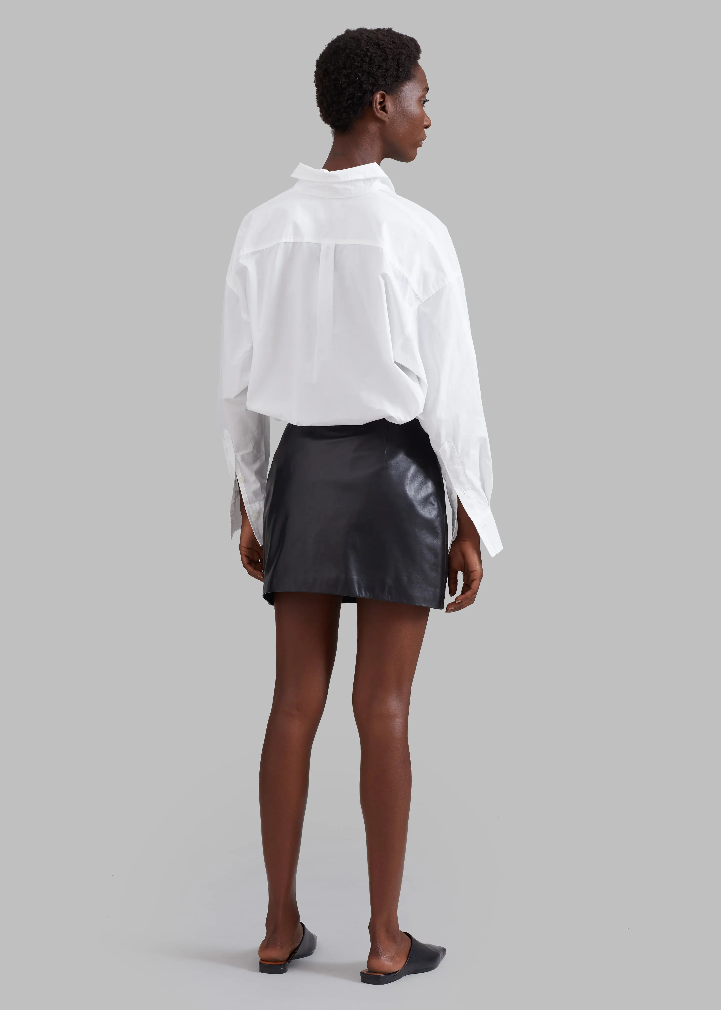 Derby Leather Mini Skirt - Black