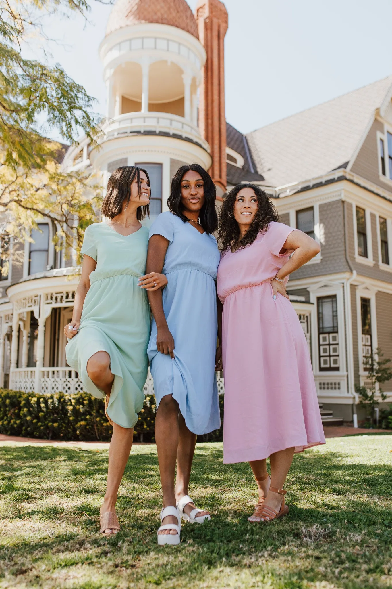 Derby Race Day Dusty Blue Dress