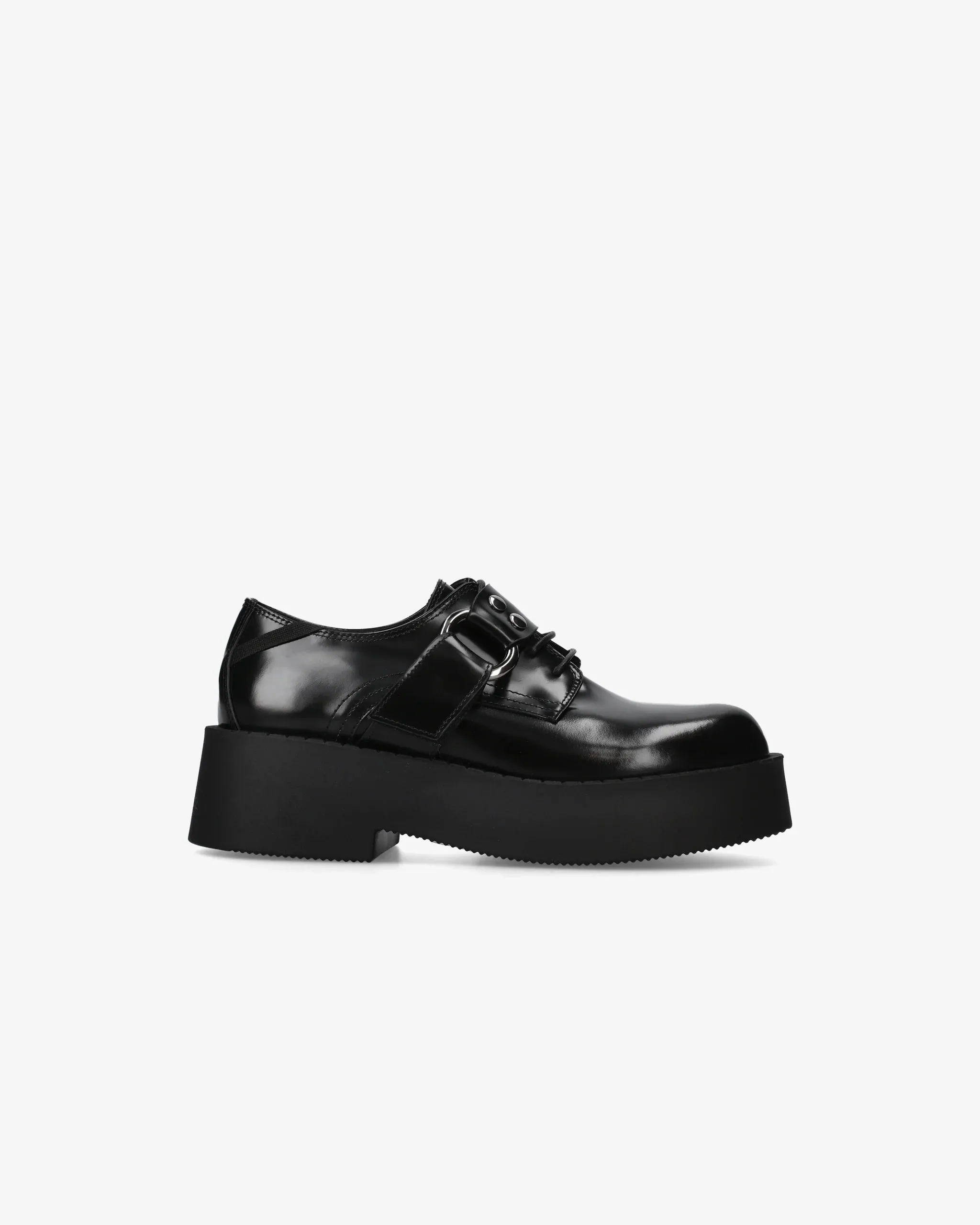 Derby Shoes M6831A in Black Mousse Calfskin