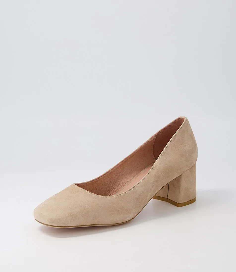 DIANA FERRARI Cloud Latte Suede Heels