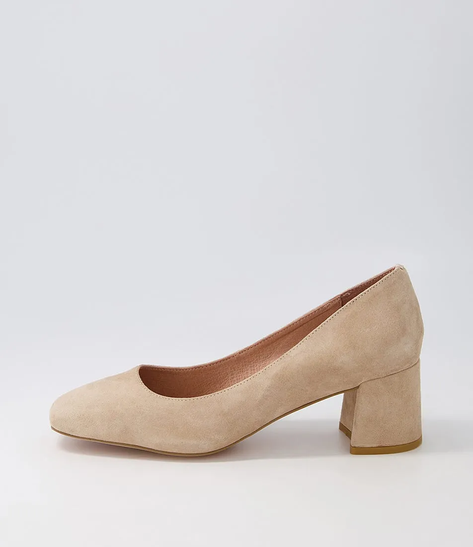 DIANA FERRARI Cloud Latte Suede Heels