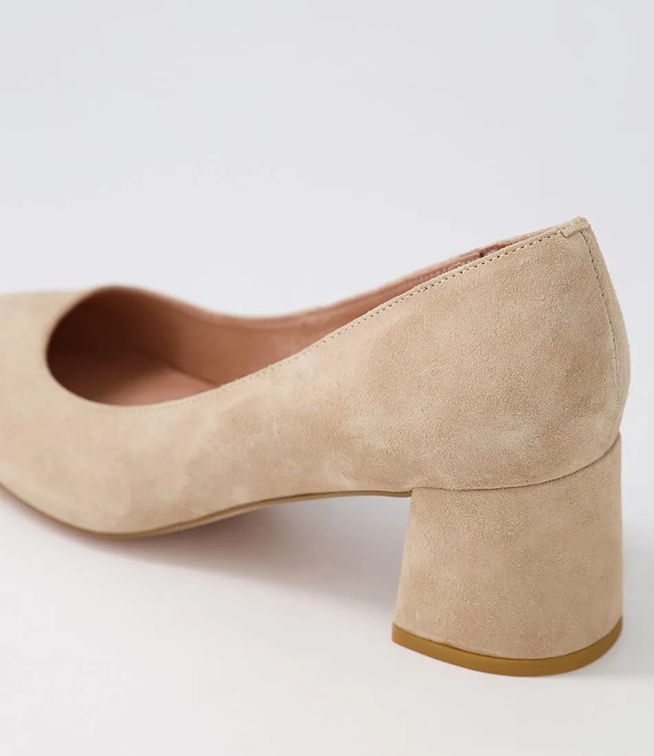 DIANA FERRARI Cloud Latte Suede Heels