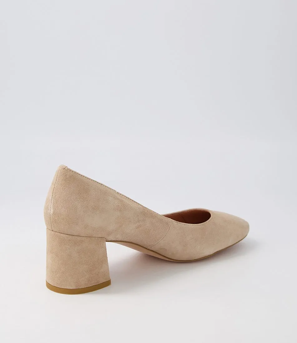 DIANA FERRARI Cloud Latte Suede Heels