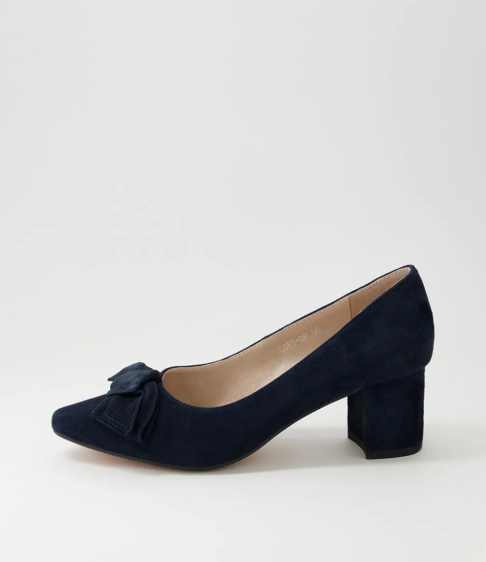 DIANA FERRARI Loet Navy Suede Pump Heels