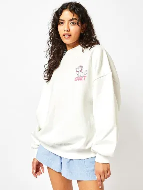 Disney Marie Spoilt Sweatshirt In Ecru