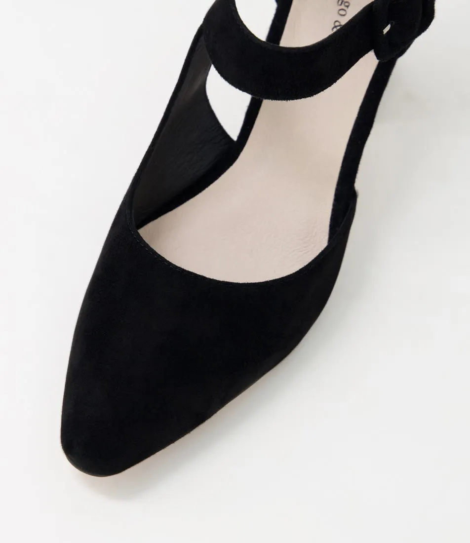 DJANGO & JULIETTE Happie Black Leopard Suede Heels