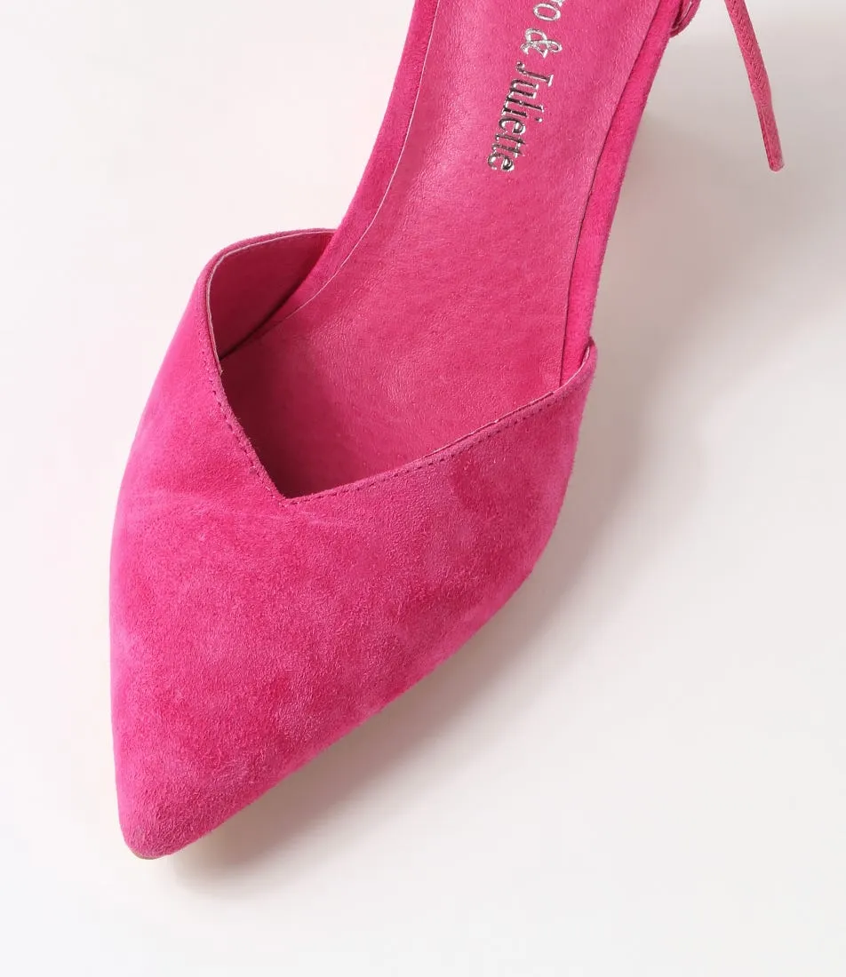 DJANGO & JULIETTE Hitany Fuchsia Suede Heels