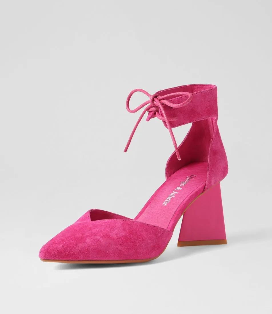 DJANGO & JULIETTE Hitany Fuchsia Suede Heels