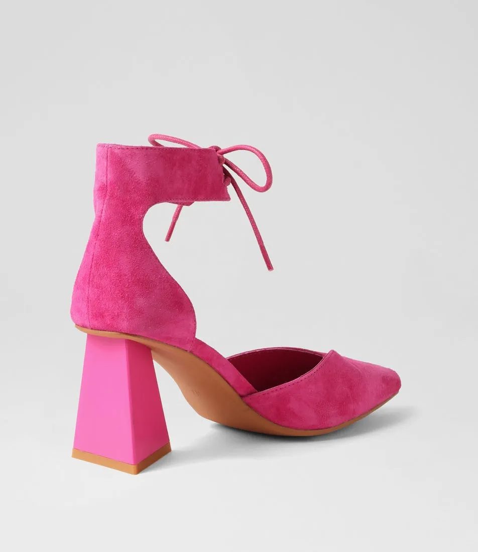 DJANGO & JULIETTE Hitany Fuchsia Suede Heels