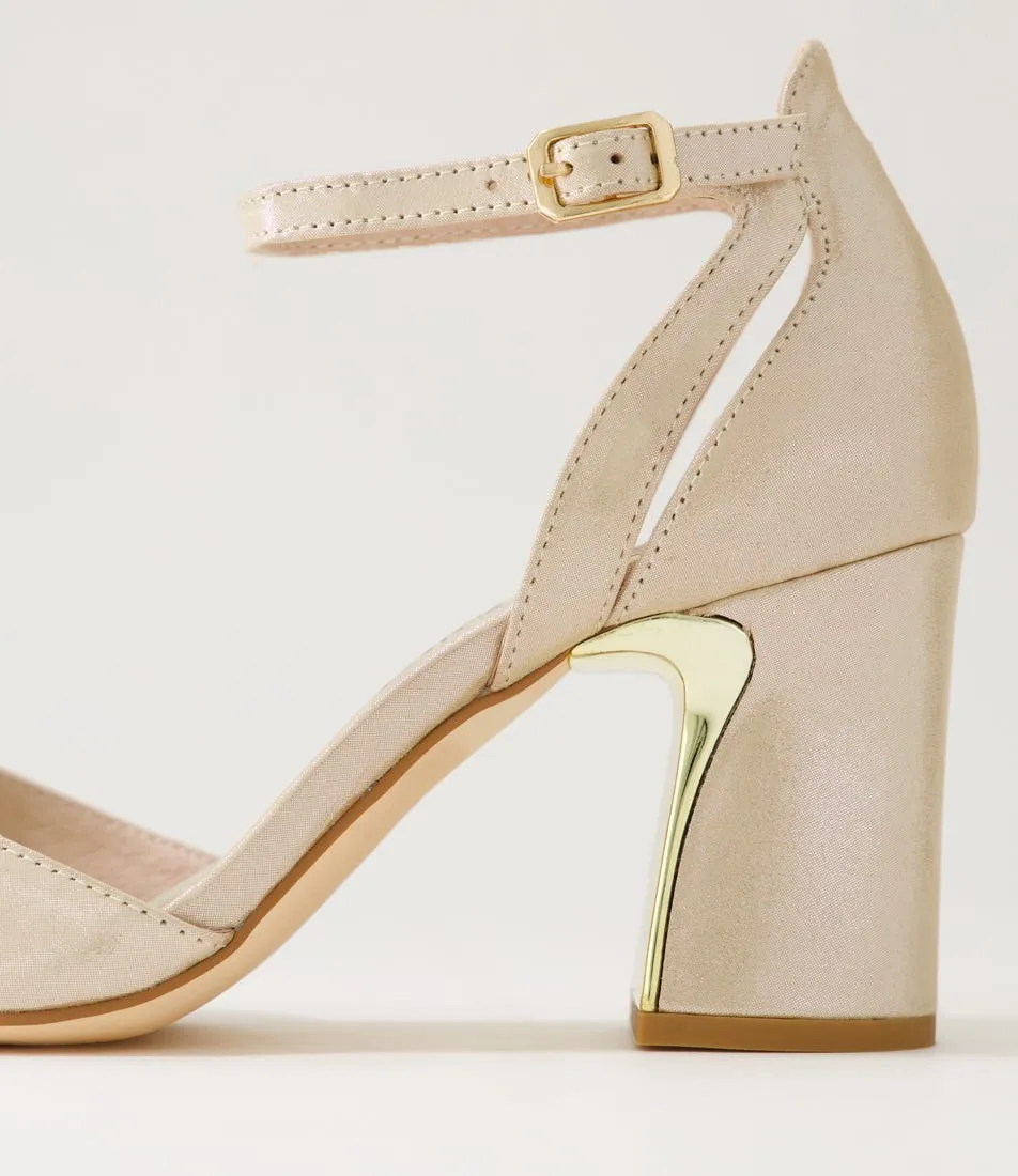 DJANGO & JULIETTE Killie Nude Shimmer Leather Heels