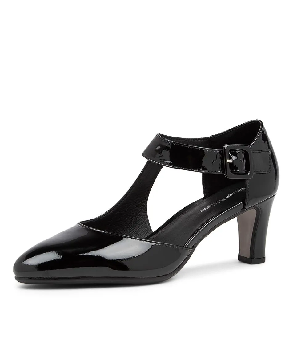 DJANGO & JULIETTE Trinities Black Patent Leather Heels